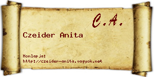 Czeider Anita névjegykártya